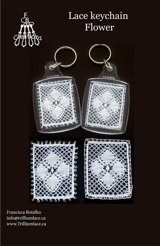 Porte-clés en dentelle- Fleur 